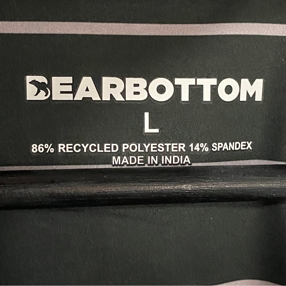 Bear Bottom Striped Lightweight Performance Polo Size Large - Picture 4 of 7